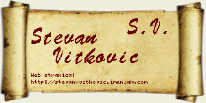 Stevan Vitković vizit kartica